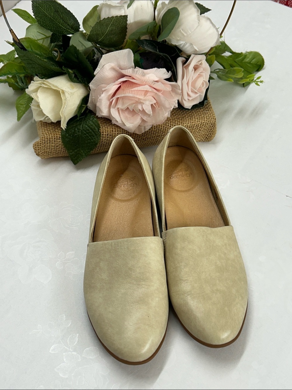 Women's Classic Slip-On Flats in Light Beige